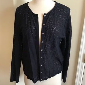 Kasper black lace cardigan XL